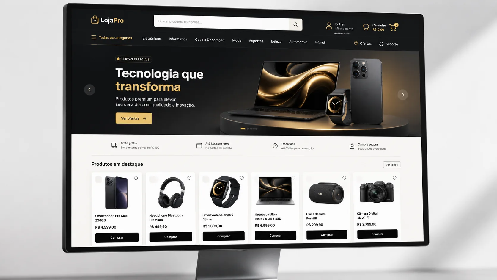 Modelo de loja virtual e-commerce